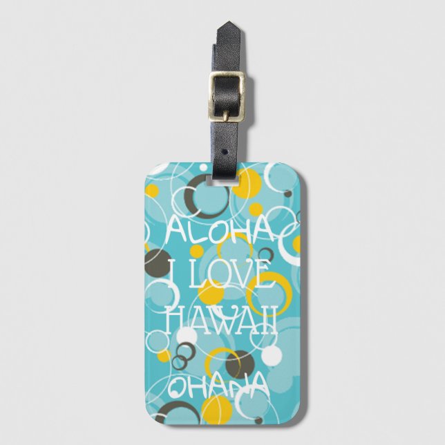 Colección Hawaii Aloha - Etiqueta de equipaje (Anverso vertical)
