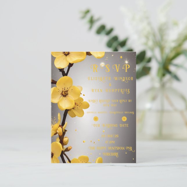 Colección Invitación a la Boda de Flores de Amor (Anverso de pie)