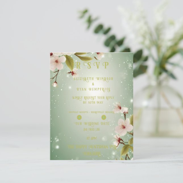 Colección Invitación a la Boda de Flores de Amor (Anverso de pie)