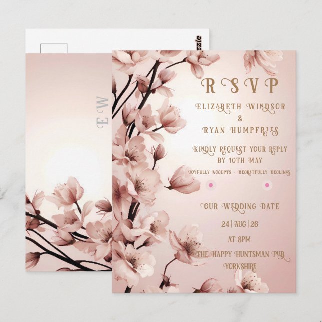 Colección Invitación a la Boda de Flores de Amor (Anverso / Reverso)