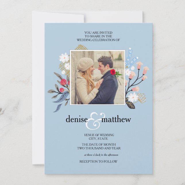 Colección lúdica en la invitación azul Omphalodes (Anverso)