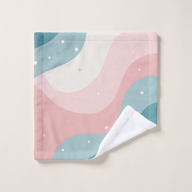 Colección moderna abstracta de menta rosa sonrojad (Toallita)