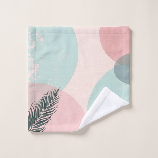 Colección moderna abstracta de rosa rubor menta (Toallita)