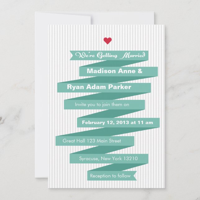 Colección moderna de la cinta de la invitación de (Anverso)