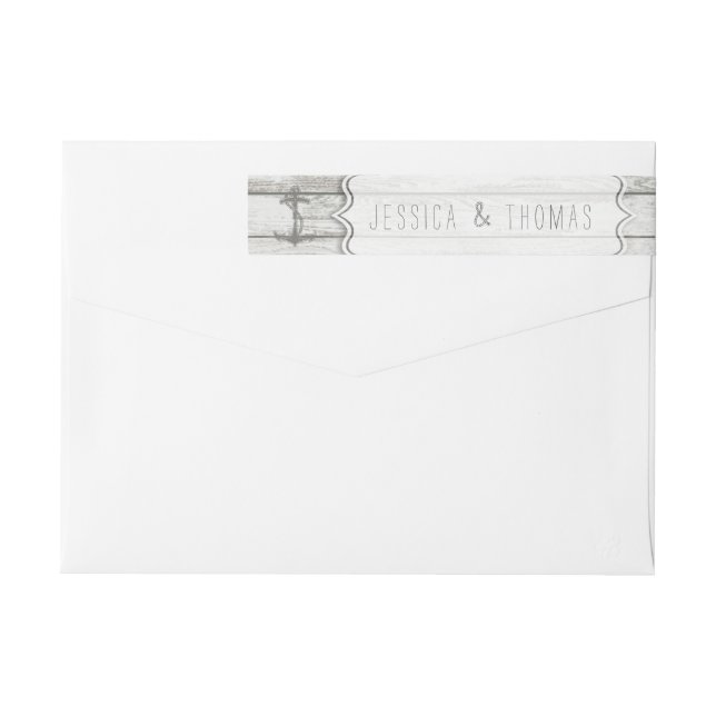 Colección Nautical Whitewashed Wood Beach Wedding (Reverso)