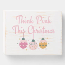 Colección Navidades rosados Rótulo de caja de made
