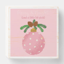 Colección Navidades rosados Rótulo de caja de made