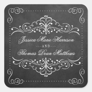 Colección Ornate Chalkboard Boda - Sellos