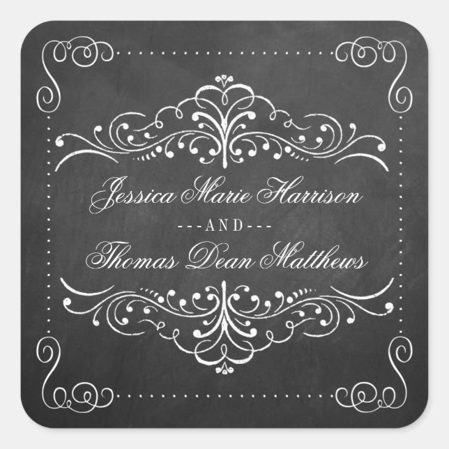 Colección Ornate Chalkboard Boda - Sellos (Anverso)