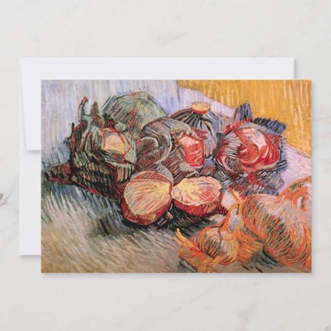 Coles rojas y cebolla por Vincent van Gogh (Anverso)