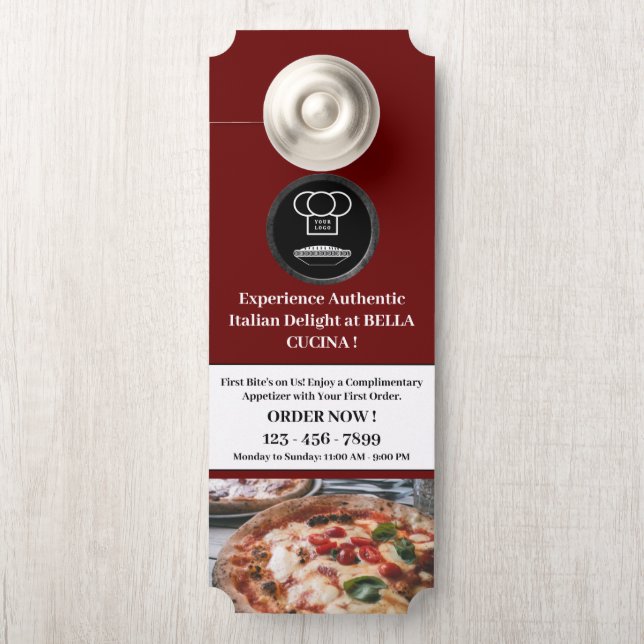 Colgador de puertas de negocios en restaurantes (En pomo)