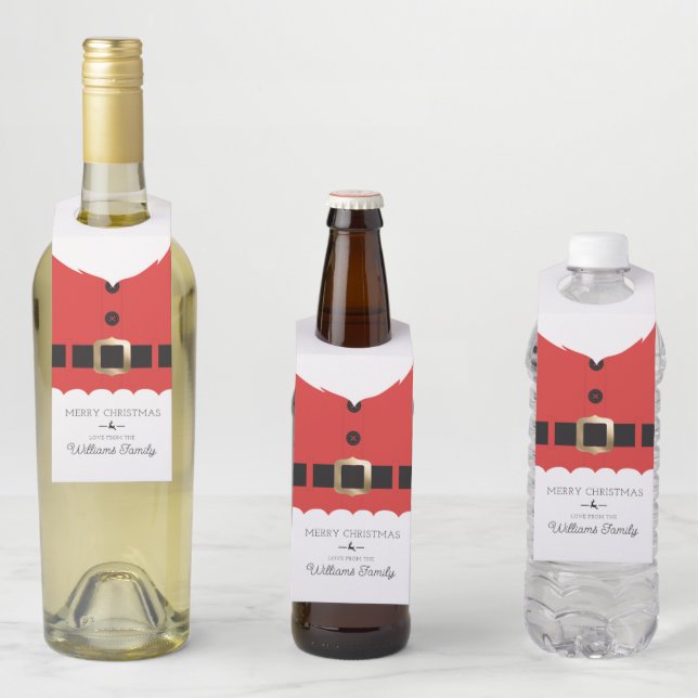 Colgador Para Botellas Abrigo de Santa Rojo Navidad (In situ)