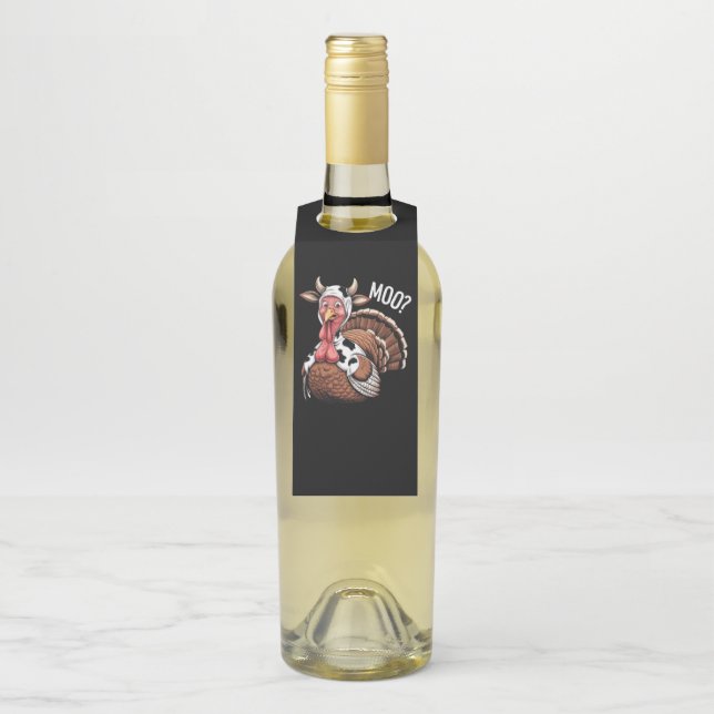 Colgador Para Botellas Acción de Gracias de Turquía Moo Funny (En botella)