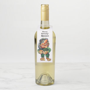 Colgador Para Botellas Acuarela de Ilustracion de Troll divertida en Esca