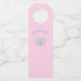 Colgador Para Botellas Acuario rosa, impresión de signo zodiacal, signo e