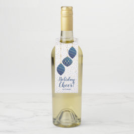 Colgador Para Botellas Adornos de Navidad azules y dorados regalo de vaca