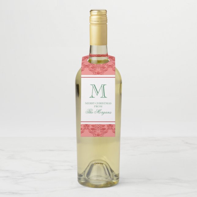 Colgador Para Botellas Adornos Navideños Festivos Monograma (En botella)