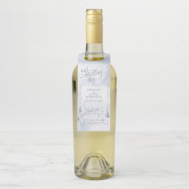 Colgador Para Botellas Agua de cerveza de vino | Silver Blue Winter Wonde