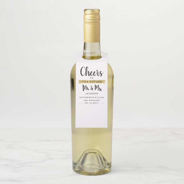 Colgador Para Botellas Alegrías a Sr. y a la señora futuros Custom (En botella)