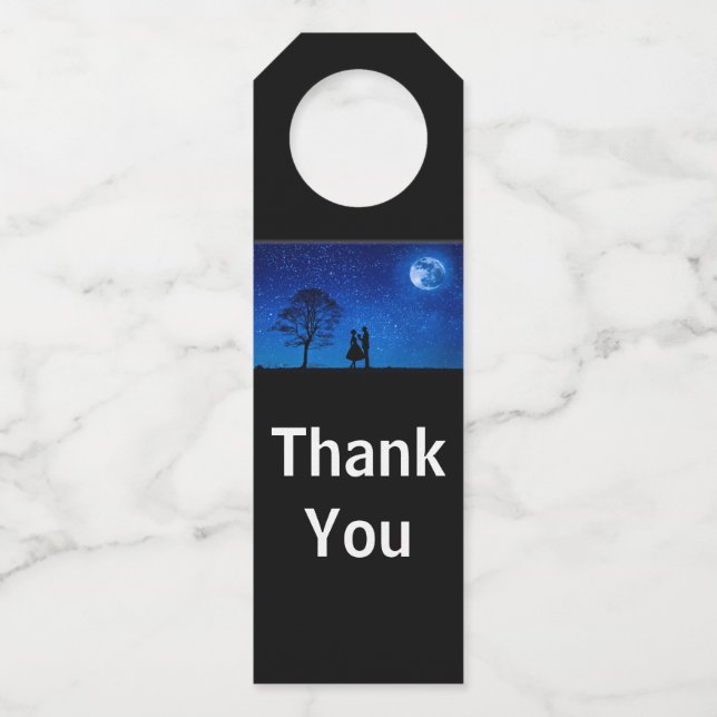 Colgador Para Botellas Amantes bajo una luna llena        (Anverso)