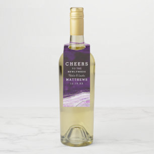 Colgador Para Botellas Amethyst Purple Geode Boda Cheers y Gracias