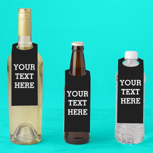 Colgador Para Botellas Añadir su propio texto Personalizado aquí negro y 