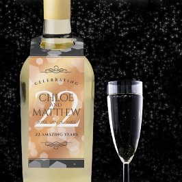 Colgador Para Botellas Aniversario de bodas de cobre 22º elegante