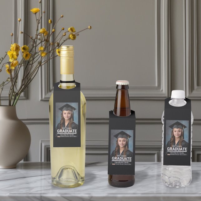Colgador Para Botellas Anuncio de graduación de octavo grado con foto min (Subido por el creador)