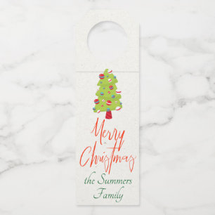 Colgador Para Botellas Árbol de Navidad moderno feliz