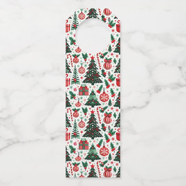 Colgador Para Botellas Árbol de Navidad, regalos, caramelos (Anverso)