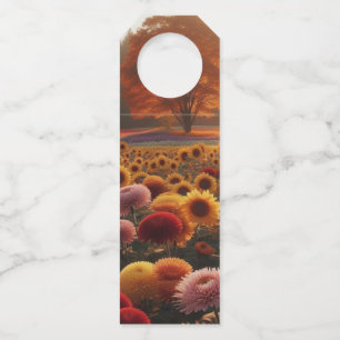 Colgador Para Botellas Árboles de otoño/campo con crisantemos