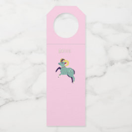 Colgador Para Botellas Aries rosa, zodiaco, impresión de signo estelar