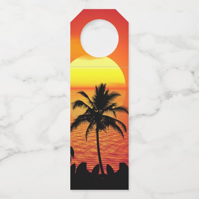 Colgador Para Botellas Atardecer Tropical (Anverso)