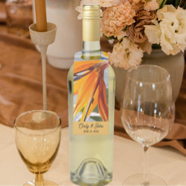 Colgador Para Botellas Ave tropical del Boda floral del paraíso