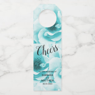 Colgador Para Botellas Azul y Blanco Abstracto Personalizado