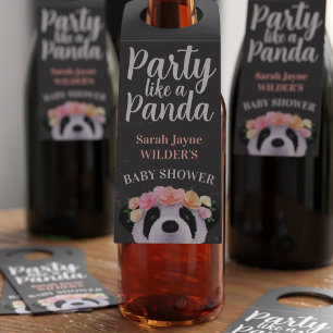 Colgador Para Botellas Baby Shower Fiesta Like a Panda Bottle Tag