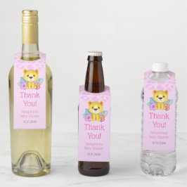 Colgador Para Botellas Baby Shower Rainbow Leopard Gracias