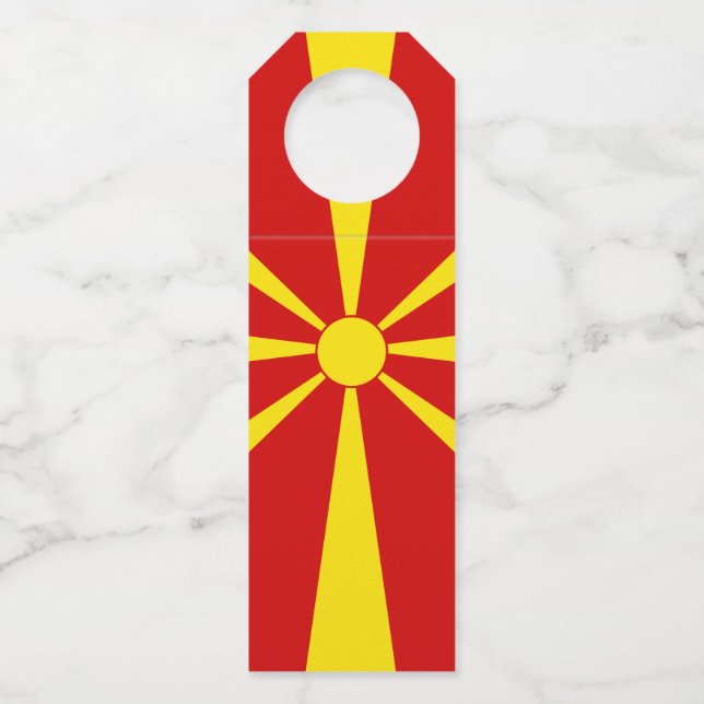 Colgador Para Botellas bandera de Macedonia del Norte (Anverso)