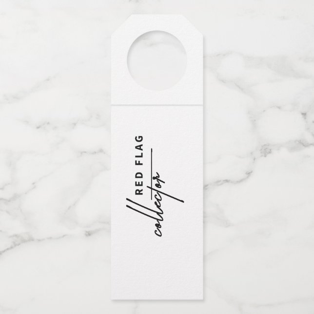 Colgador Para Botellas Bandera roja - Bebida con precaución (Anverso)