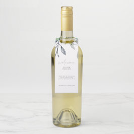 Colgador Para Botellas Bienvenida a Boda Botánico de Caligrafía