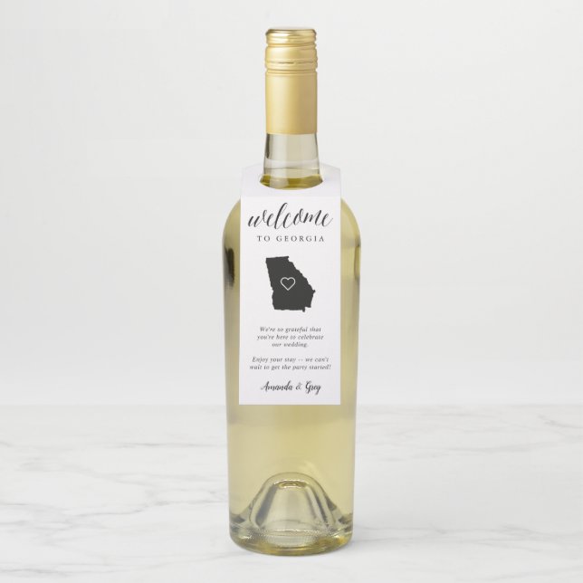 Colgador Para Botellas Bienvenida a Boda Estatal de Georgia (En botella)