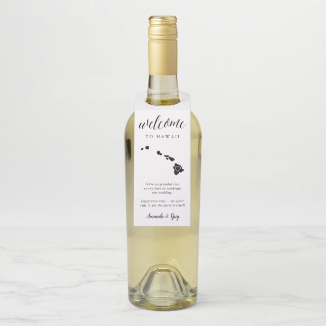 Colgador Para Botellas Bienvenida a Boda Estatal de Hawái (En botella)