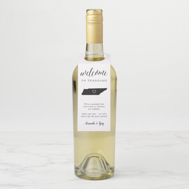 Colgador Para Botellas Bienvenida a Boda Estatal de Tennessee (En botella)