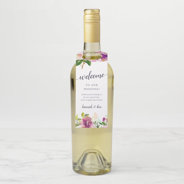 Colgador Para Botellas Bienvenida a Boda Vibrant Bloom (En botella)
