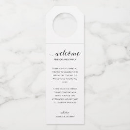 Colgador Para Botellas Bienvenidos al Boda a la moderna canasta de regalo