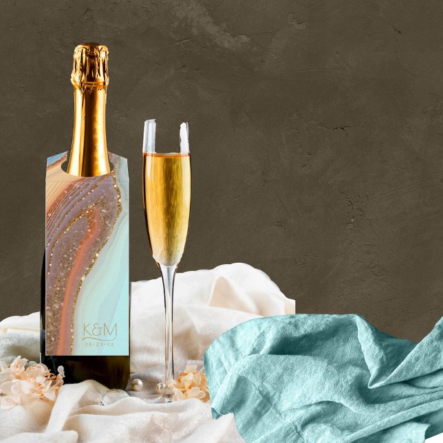 Colgador Para Botellas Boda Abstract Glitter Strata SB ID903 (Wine Bottle In Situ)