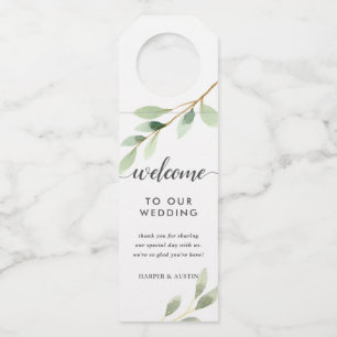 Colgador Para Botellas Boda Botánica de Follaje Verde