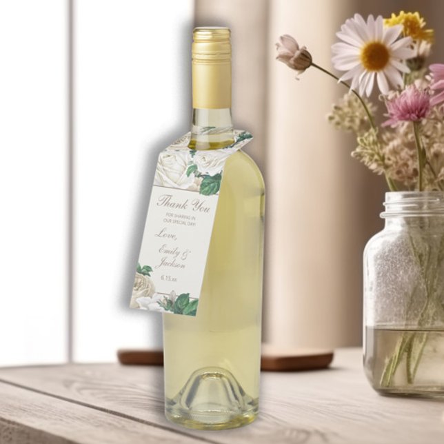 Colgador Para Botellas Boda botánico de flores de marfil antiguas (Elegant )