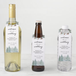 Colgador Para Botellas Boda Botánico Lantern de Pine Trees Rústico Invier