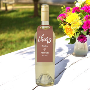 Colgador Para Botellas Boda Brown Cheers Terracotta